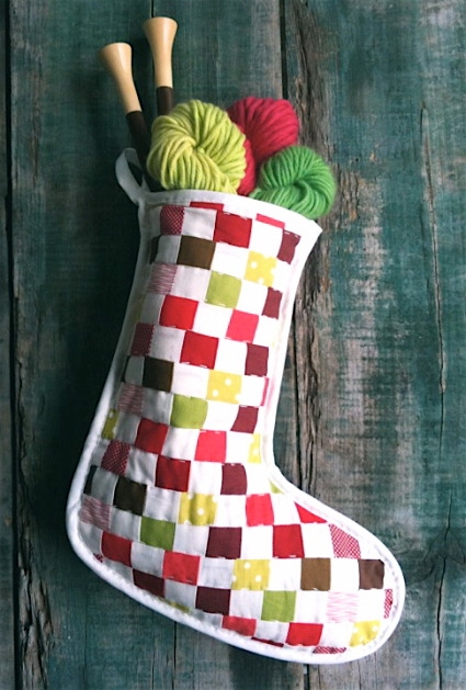 Strip Pieced Christmas Stocking | Purl Soho