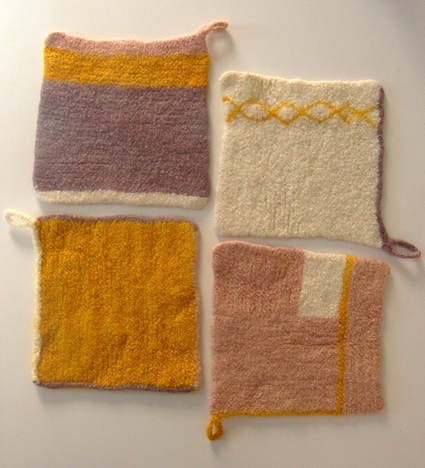 Four Felted Hot Pads | Purl Soho