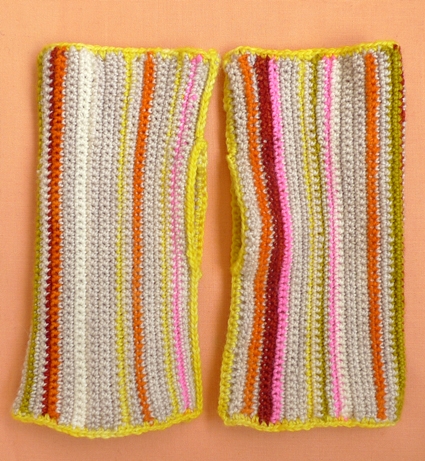 Crocheted Striped Hand Warmers | Purl Soho