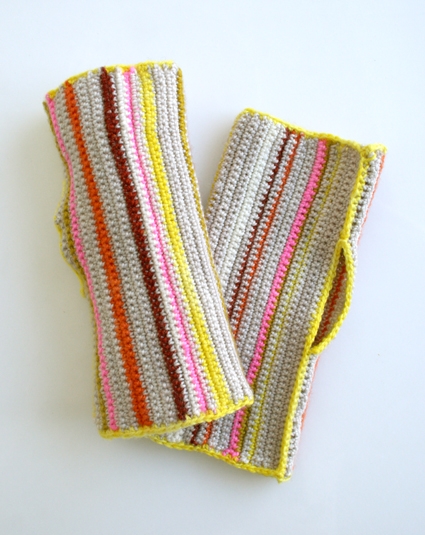 Crocheted Striped Hand Warmers | Purl Soho