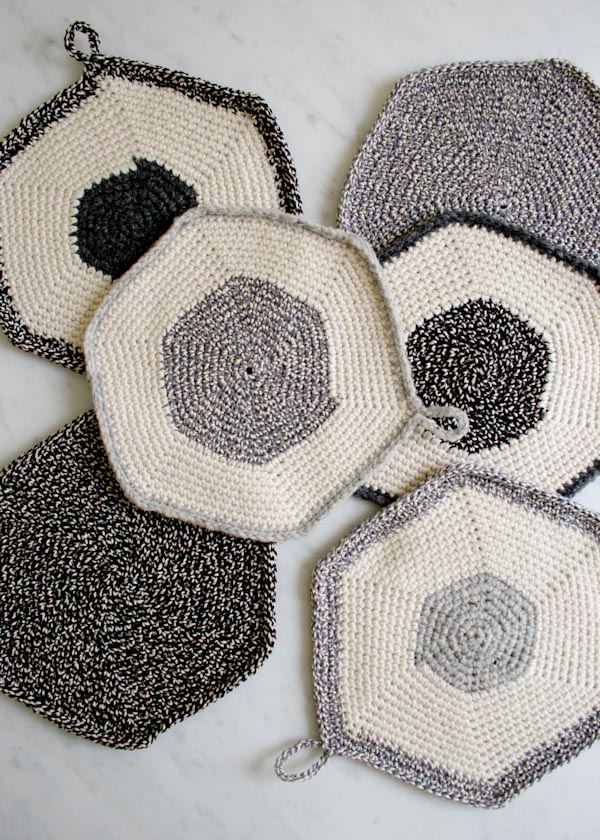 Crocheted Set-of-Three Pot Holders | Purl Soho