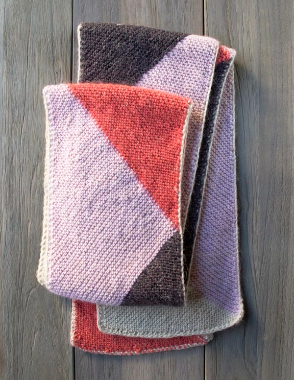 Just Triangles Entrelac Scarf in Flax Down | Purl Soho