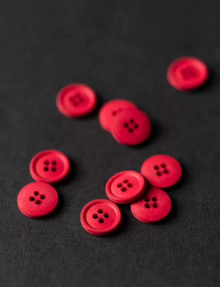 Cotton Button, Classic Red