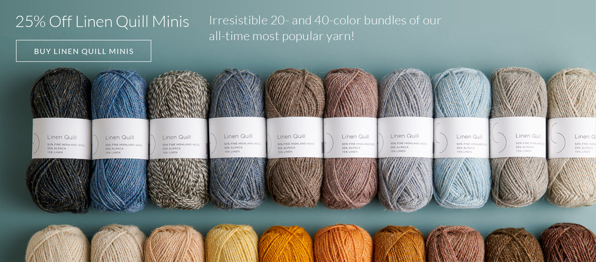 25% Off Linen Quill Minis, irresistible 20- and 40-color bundles of our all-time most popular yarn!