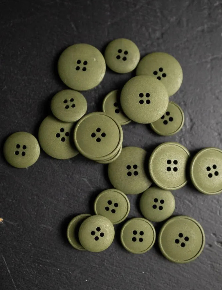 Hemp Button, Mid Green