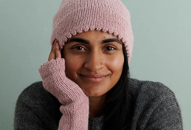 Picot Hat + Hand Warmers