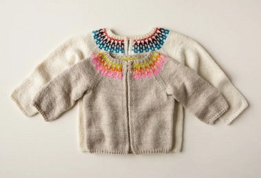 Baby Fair Isle Cardigan In Posy