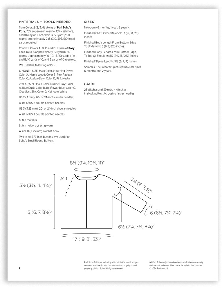 Baby Colorwork Cardigan Pattern Download