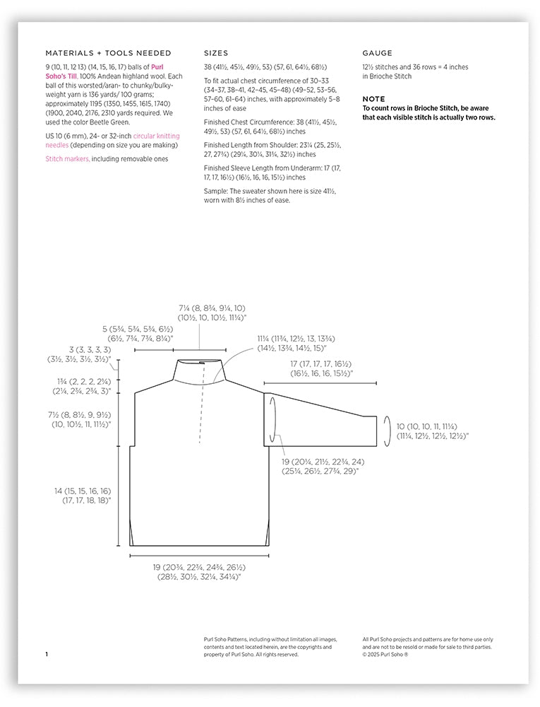 Big Brioche Turtleneck Pattern Download
