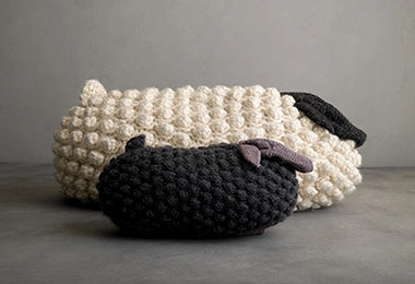 Bobble Sheep Pillow In Partridge