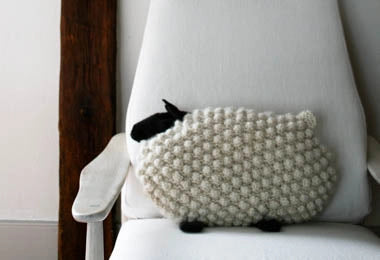 Bobble Sheep Pillow in Super Soft Merino