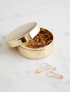 Brass Notions Tin with Stitch Markers