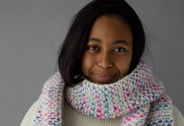 Brindle Scarf In Lovebird + Super Soft Merino