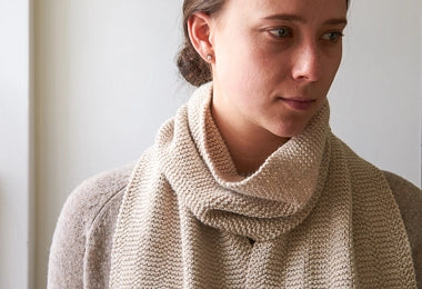 Broken Garter Scarf, Now in Wheat Flour