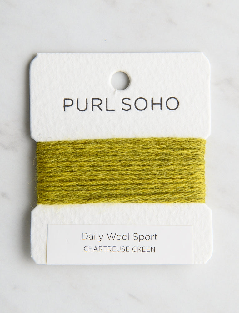 Daily Wool Sport Color Cards, Chartreuse Green