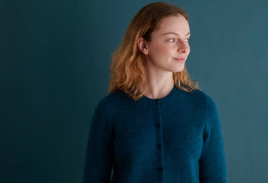 Classic Crewneck Cardigan in New Yarn