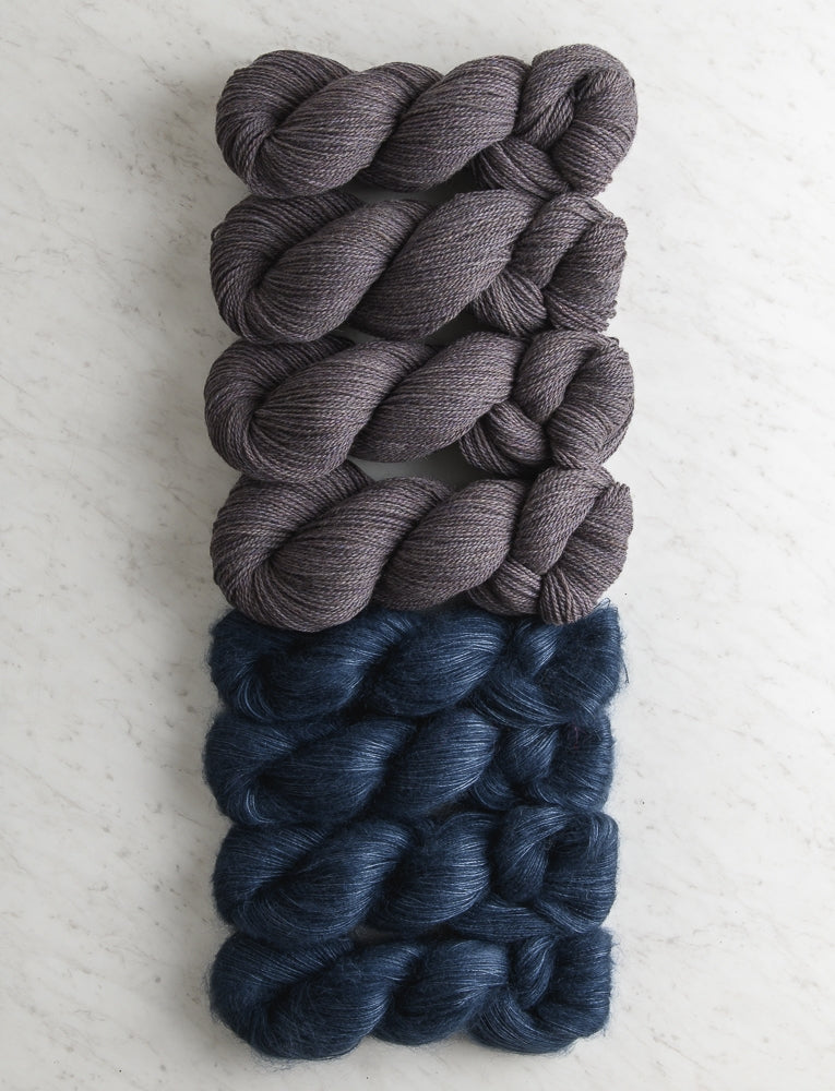 Wide Rib Wrap Bundle, Coastline Gray + Blue Fjord