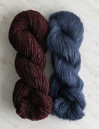 Classic Knit Beret Bundle, Deep Elderberry + Blue Fjord