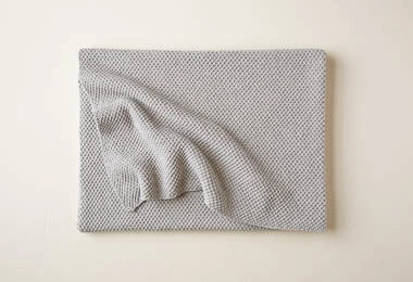 Double Seed Stitch Blanket in Cotton Pure