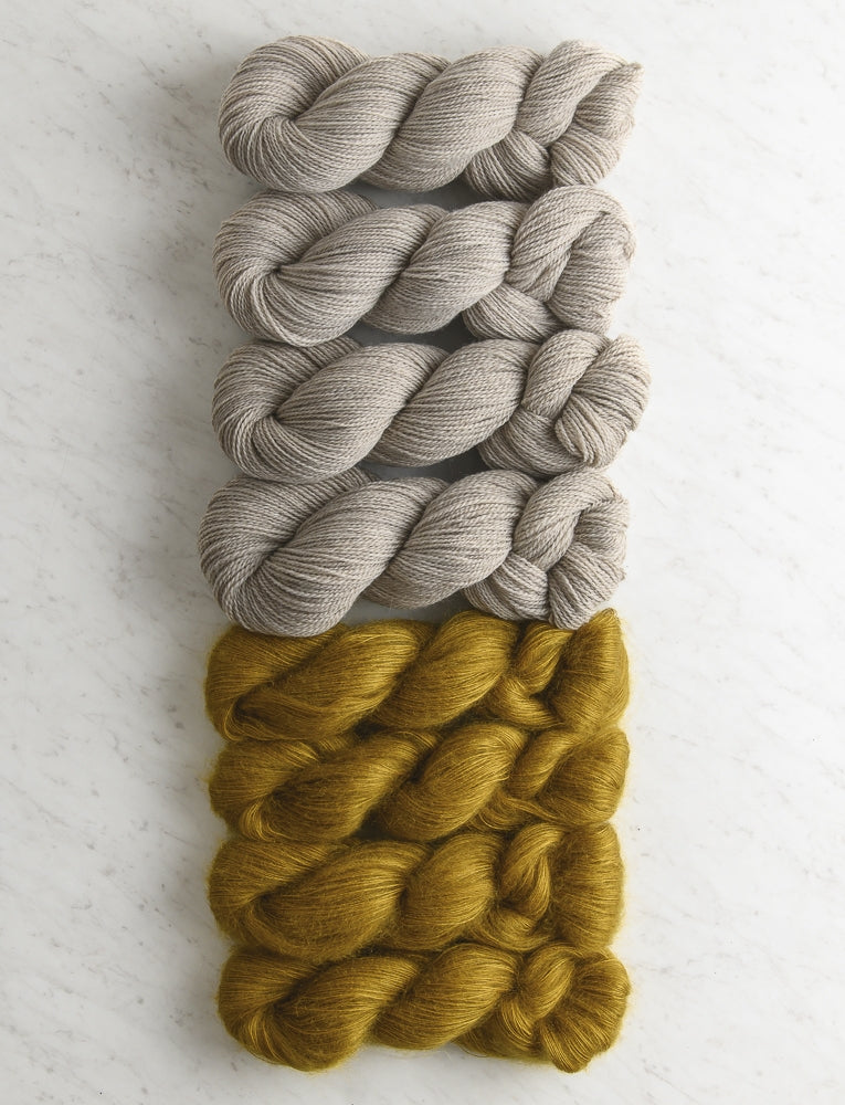 Wide Rib Wrap Bundle, Driftwood Gray + Golden Lichen