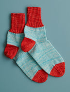 Easy Heel Colorblock Socks in Fine Print