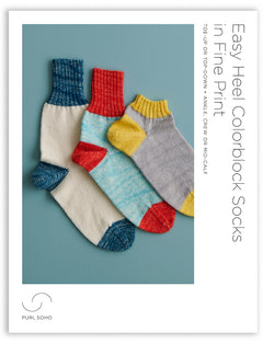 Easy Heel Colorblock Socks in Fine Print Pattern Download
