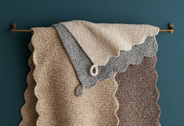 Easy Scalloped Washcloth + Hand Towels