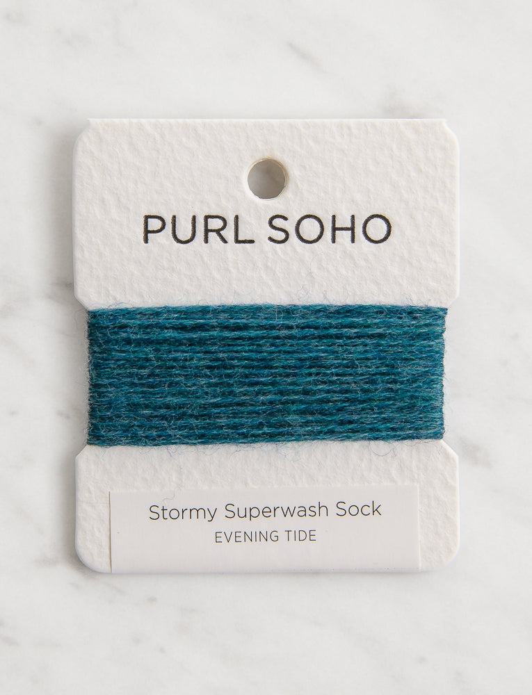 Stormy Superwash Sock Color Cards, Evening Tide