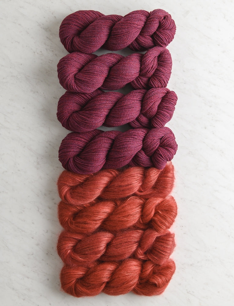Wide Rib Wrap Bundle, Fresh Loganberry + Anjou Pear