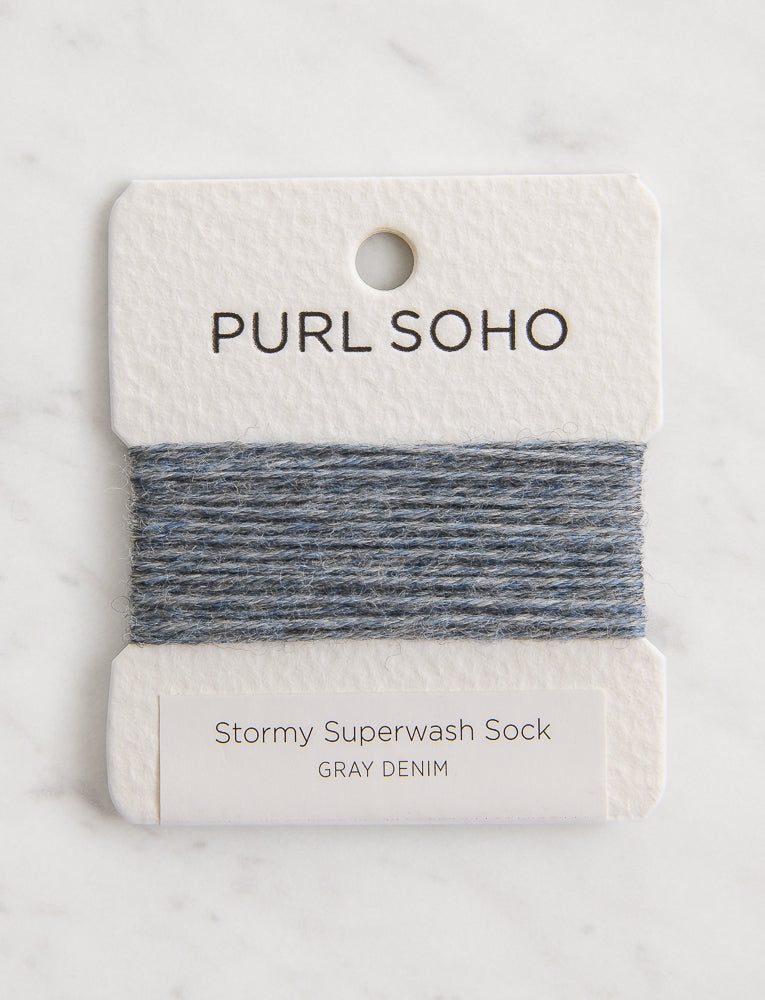Stormy Superwash Sock Color Cards, Gray Denim