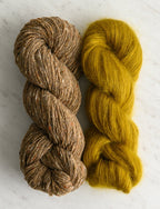 Classic Knit Beret Bundle, House Wren + Golden Lichen