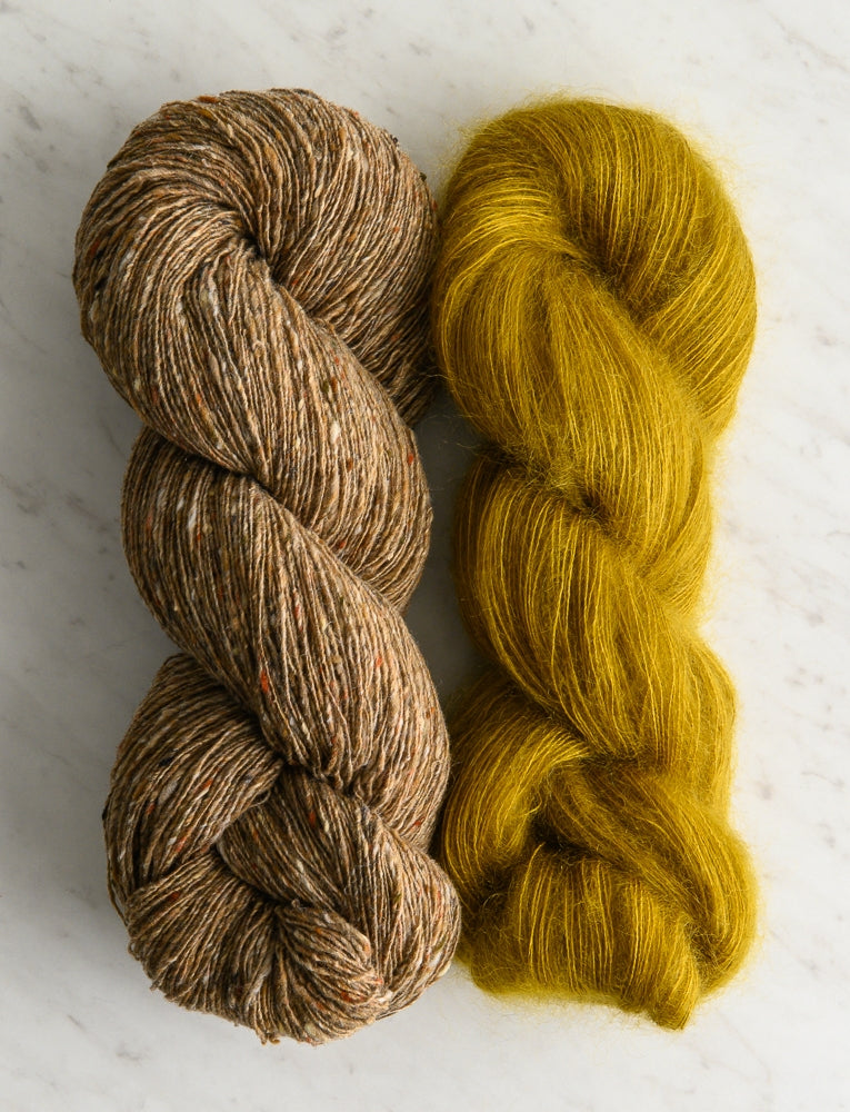 Classic Knit Beret Bundle, House Wren + Golden Lichen