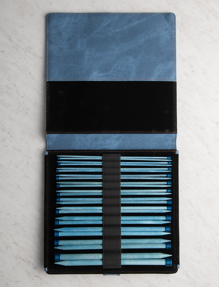 Indigo Straight Knitting Needle Sets, 10 inch Set