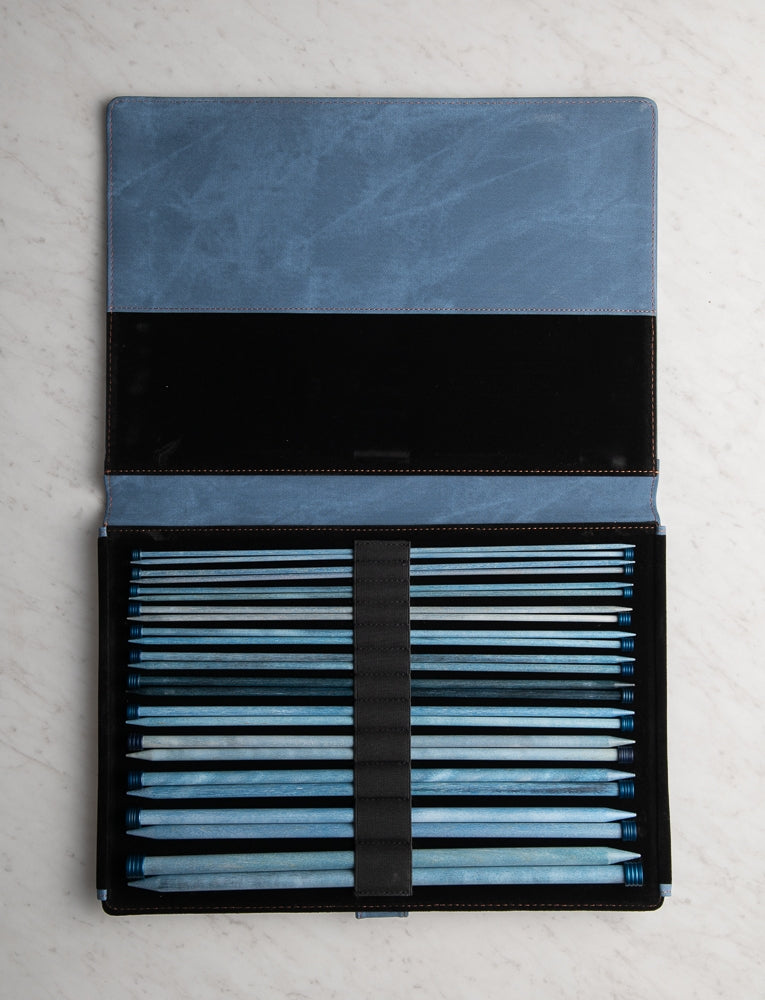 Indigo Straight Knitting Needle Sets, 14 inch Set