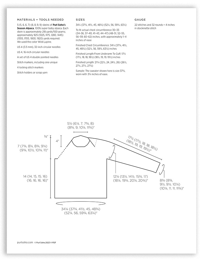 Lap Shoulder Pullover Pattern Download