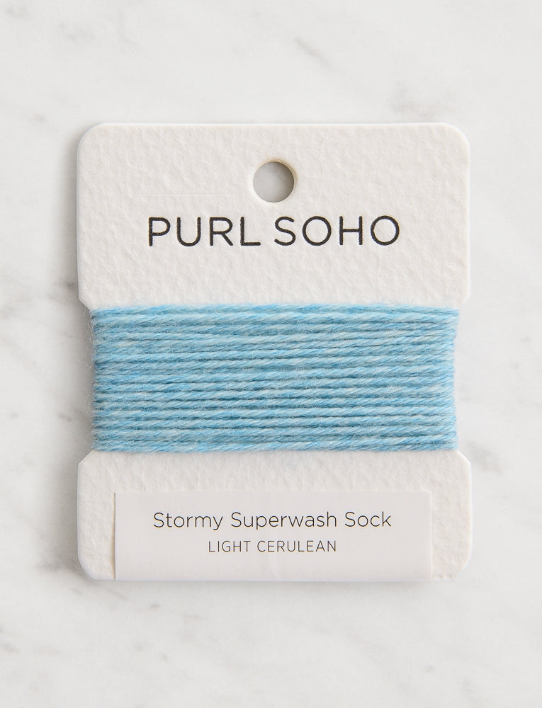 Stormy Superwash Sock Color Cards, Light Cerulean