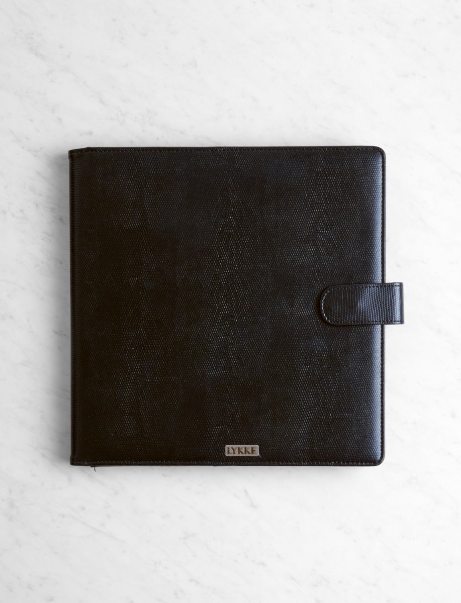 10" Straight Needle Set, Black Faux Leather