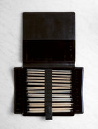 Driftwood Straight Knitting Needle Sets, 10 inch Set, Black Faux Leather Cover