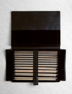 Driftwood Straight Knitting Needle Sets, 14 inch Set, Black Faux Leather Cover