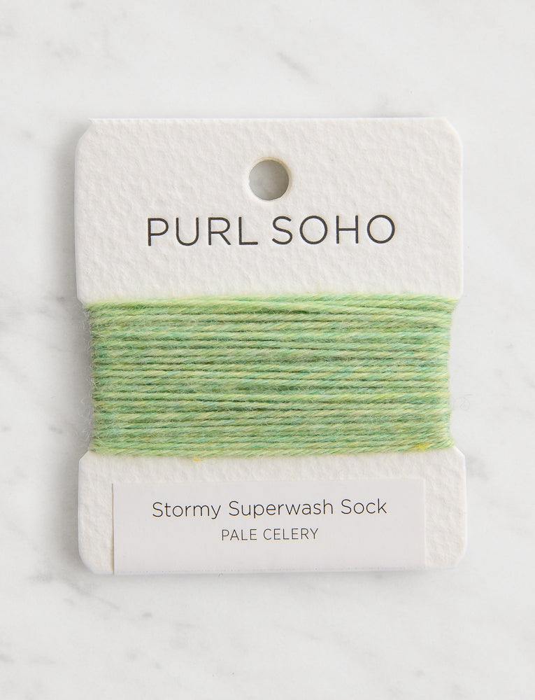 Stormy Superwash Sock Color Cards, Pale Celery