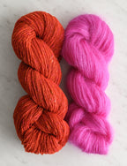 Classic Knit Beret Bundle, Persimmon Red + Bright Thistle