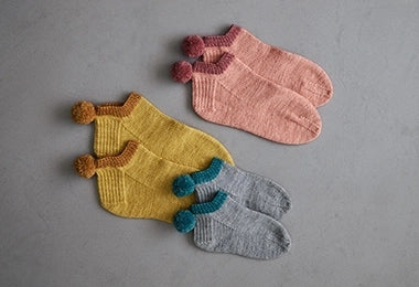 Pom Pom Socklets In New Yarn + Sizes