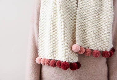Pom Pom Trim Scarf