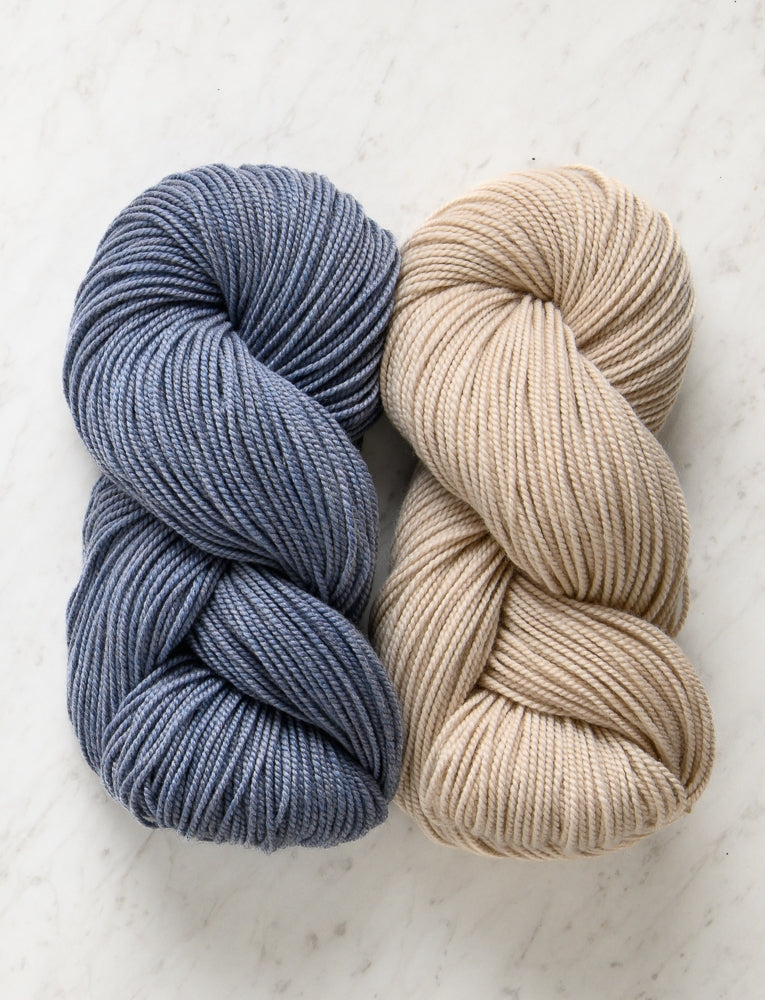 Keyhole Scarf Kit, Ash Blue  + Wheat Flour