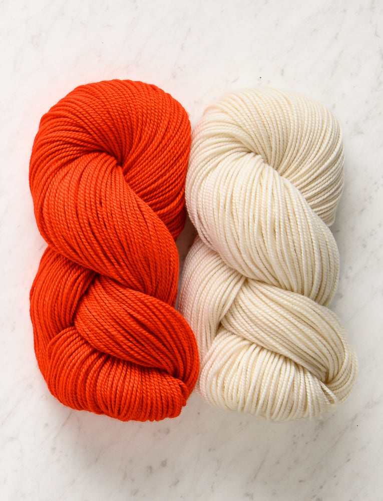 Keyhole Scarf Kit, Red Poppy  + Heirloom White