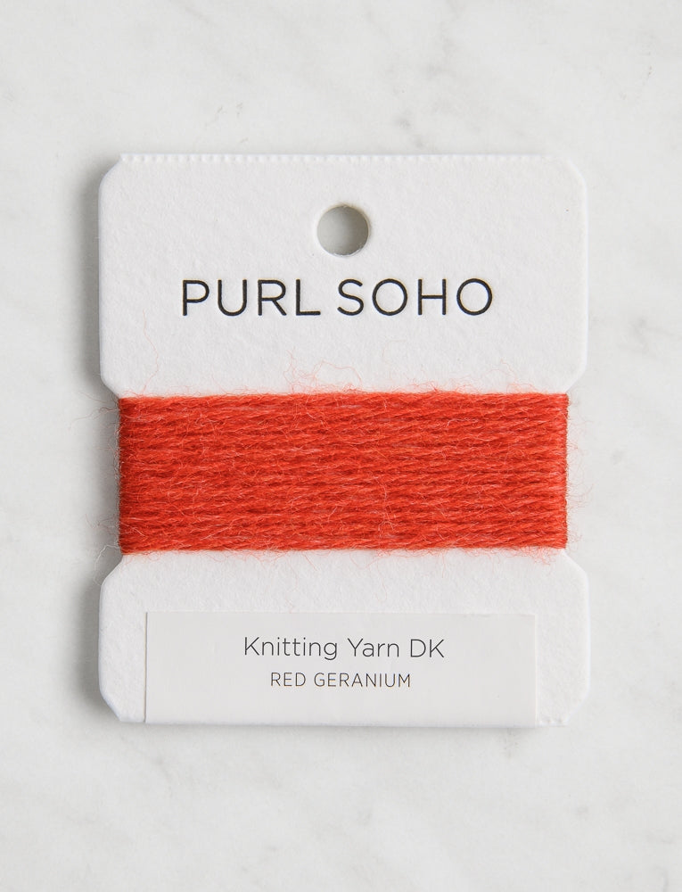 Knitting Yarn DK Color Cards, Red Geranium