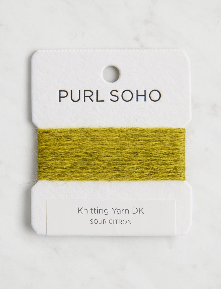 Knitting Yarn DK Color Cards, Sour Citron