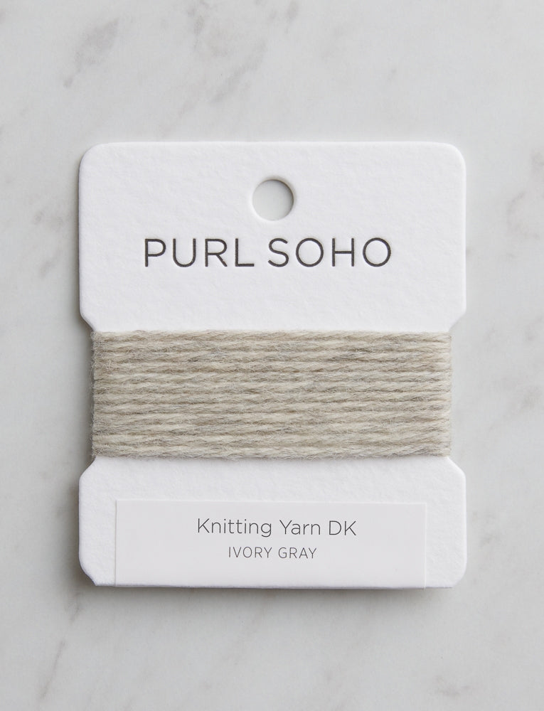 Knitting Yarn DK Color Cards, Ivory Gray