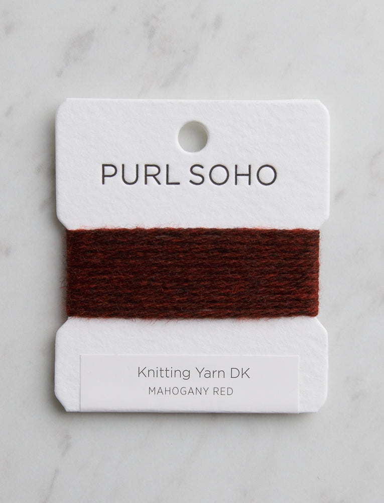 Knitting Yarn DK Color Cards, Mahogany Red