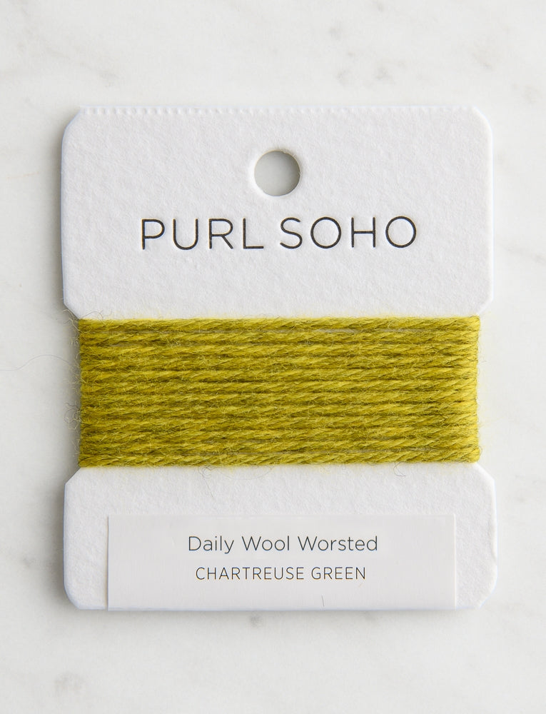 Daily Wool Worsted Color Cards, Chartreuse Green